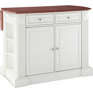 Luther Extendable Kitchen Island - White