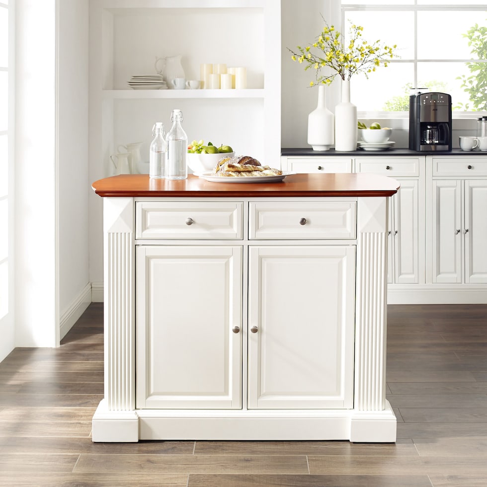 luther white kitchen island   