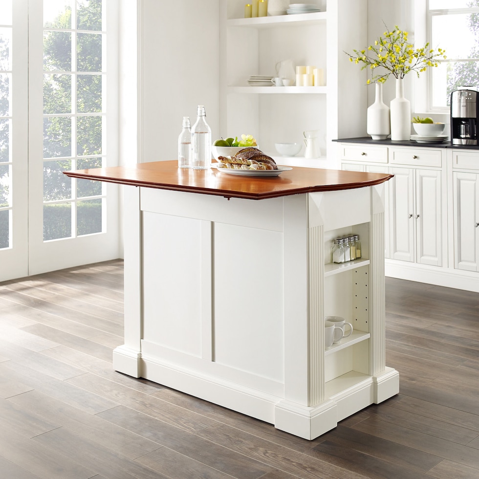 luther white kitchen island   