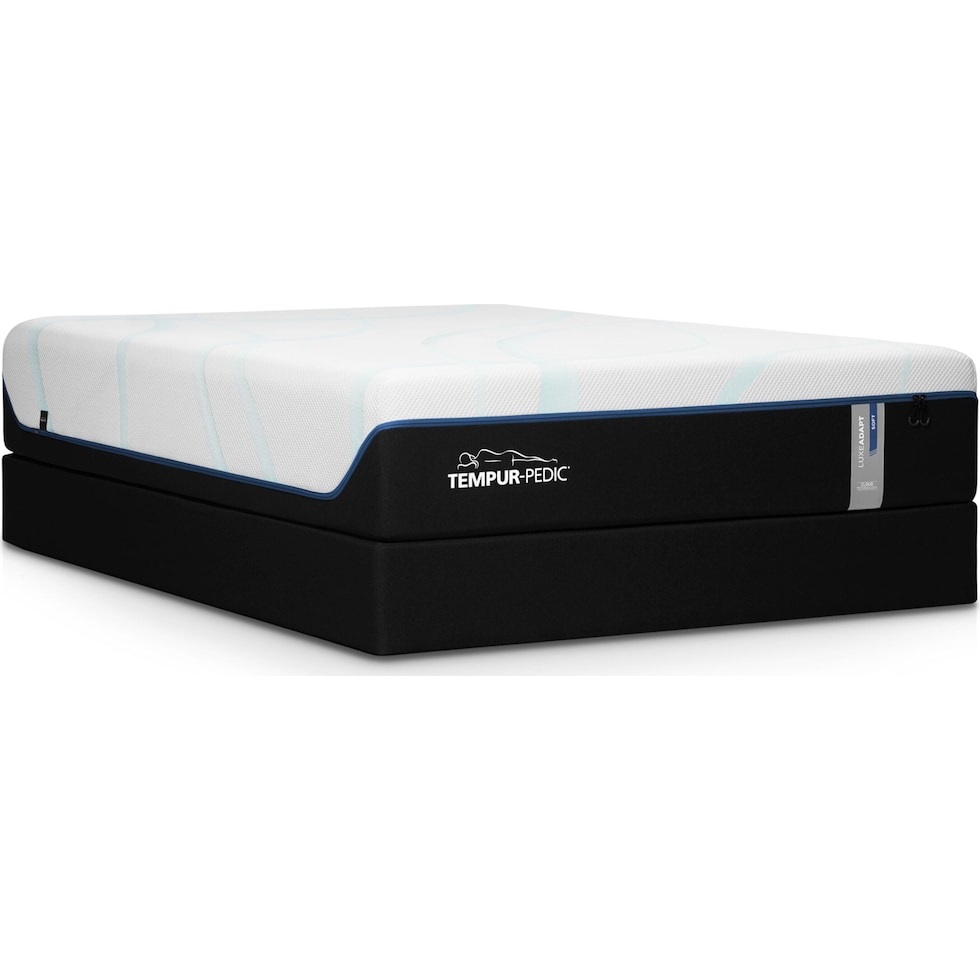 luxe adapt white queen mattress split low profile foundation set   
