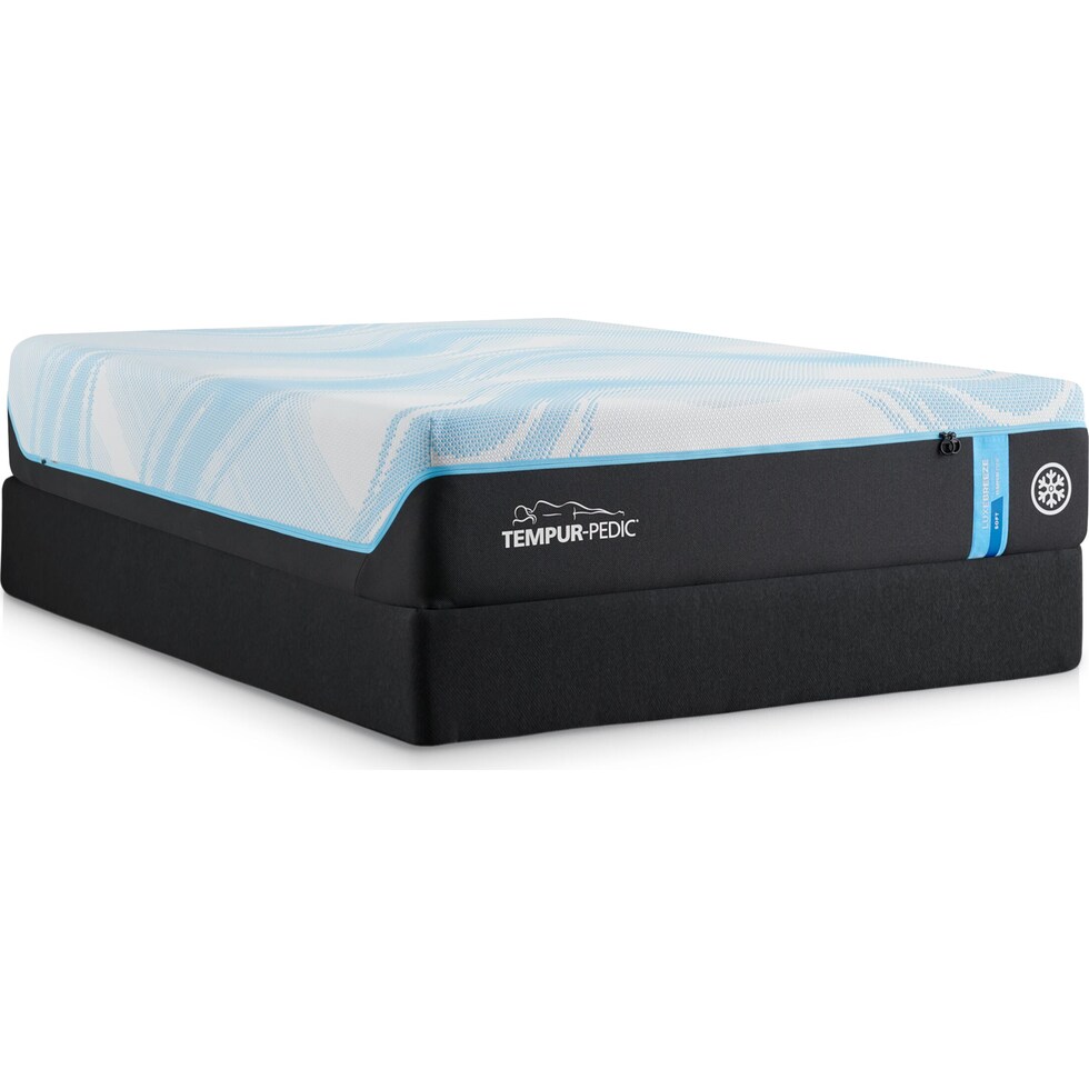luxe breeze white king mattress foundation set   