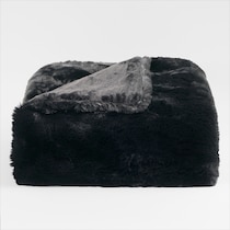 luxe faux throw black throw blanket   
