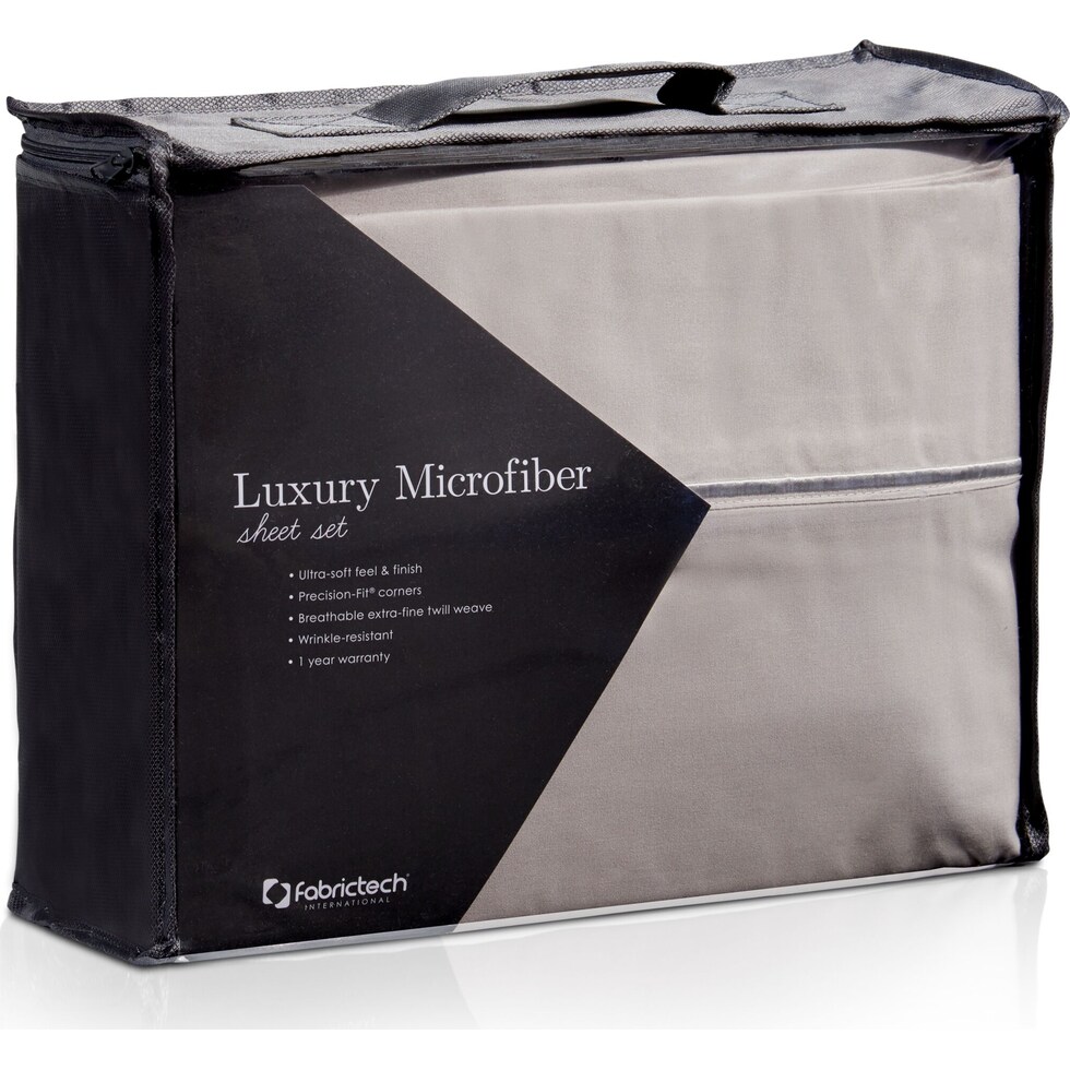 luxe micro gray full sheet set   