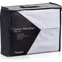 luxe microfiber white twin sheet set   