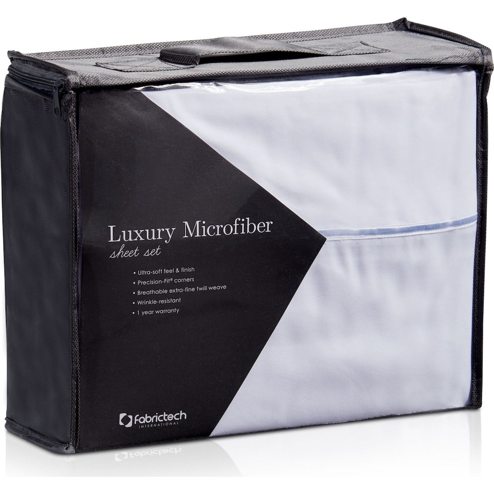 luxe microfiber white twin sheet set   