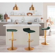 luz gold green bar stool   