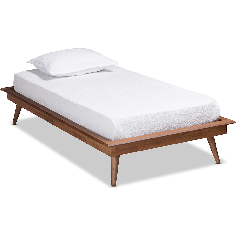 lylah dark brown twin bed frame   