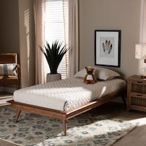 lylah dark brown twin bed frame   