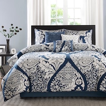 lyric blue king bedding set   
