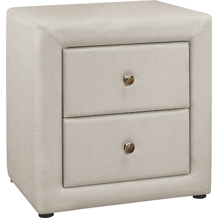 Mable 2 Drawer Upholstered Nightstand - Beige