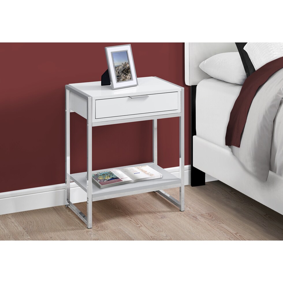 macgowan white end table   