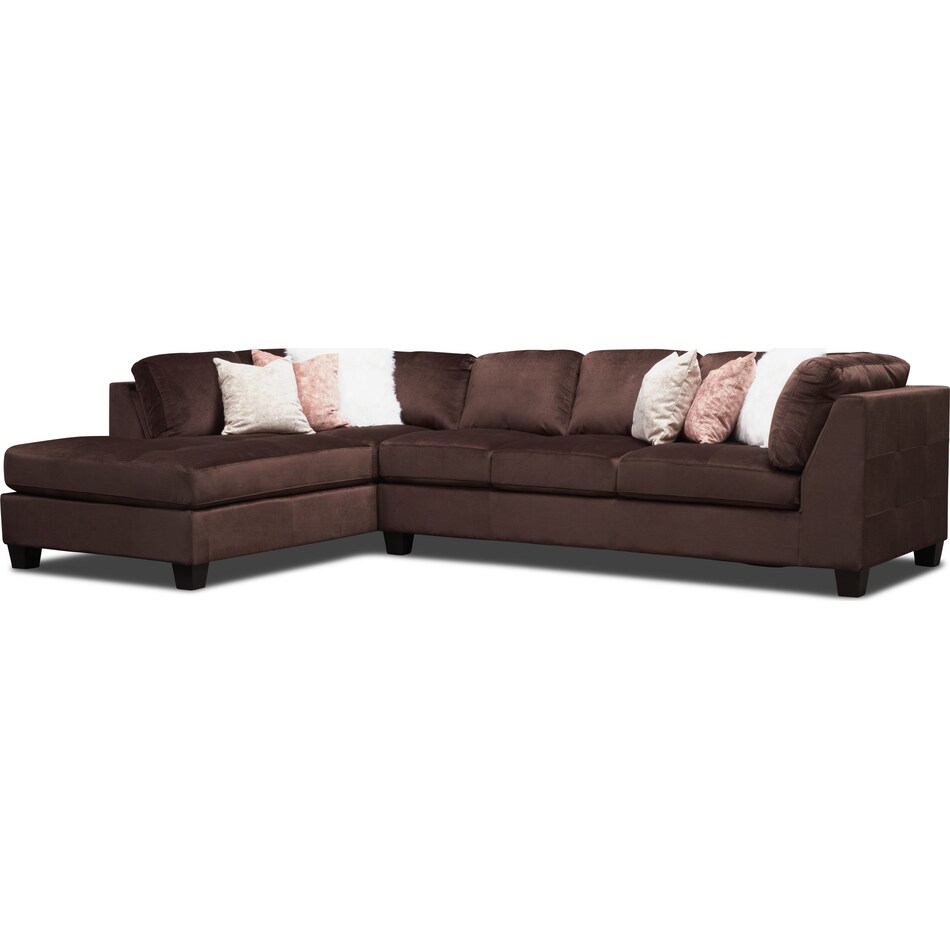mackenzie dark brown  pc sectional with left facing chaise   