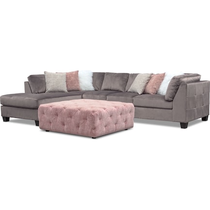 Mackenzie 2 Piece Sectional And Ottoman, 2 Piece Sectional Sofa With Ottoman