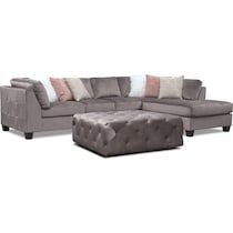 mackenzie gray  pc sectional and ottoman   