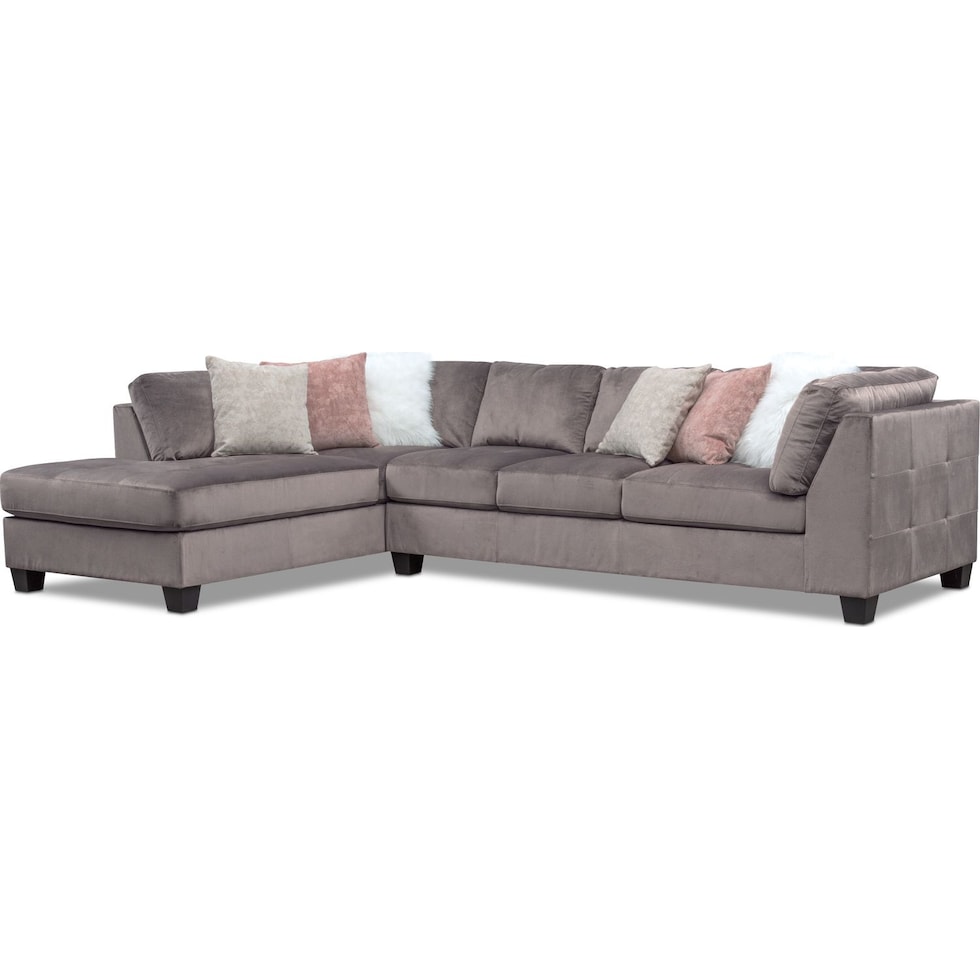 mackenzie gray  pc sectional with left facing chaise   