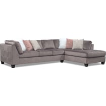 mackenzie gray  pc sectional with right facing chaise   