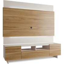 madden cinnamon off white entertainment wall unit   