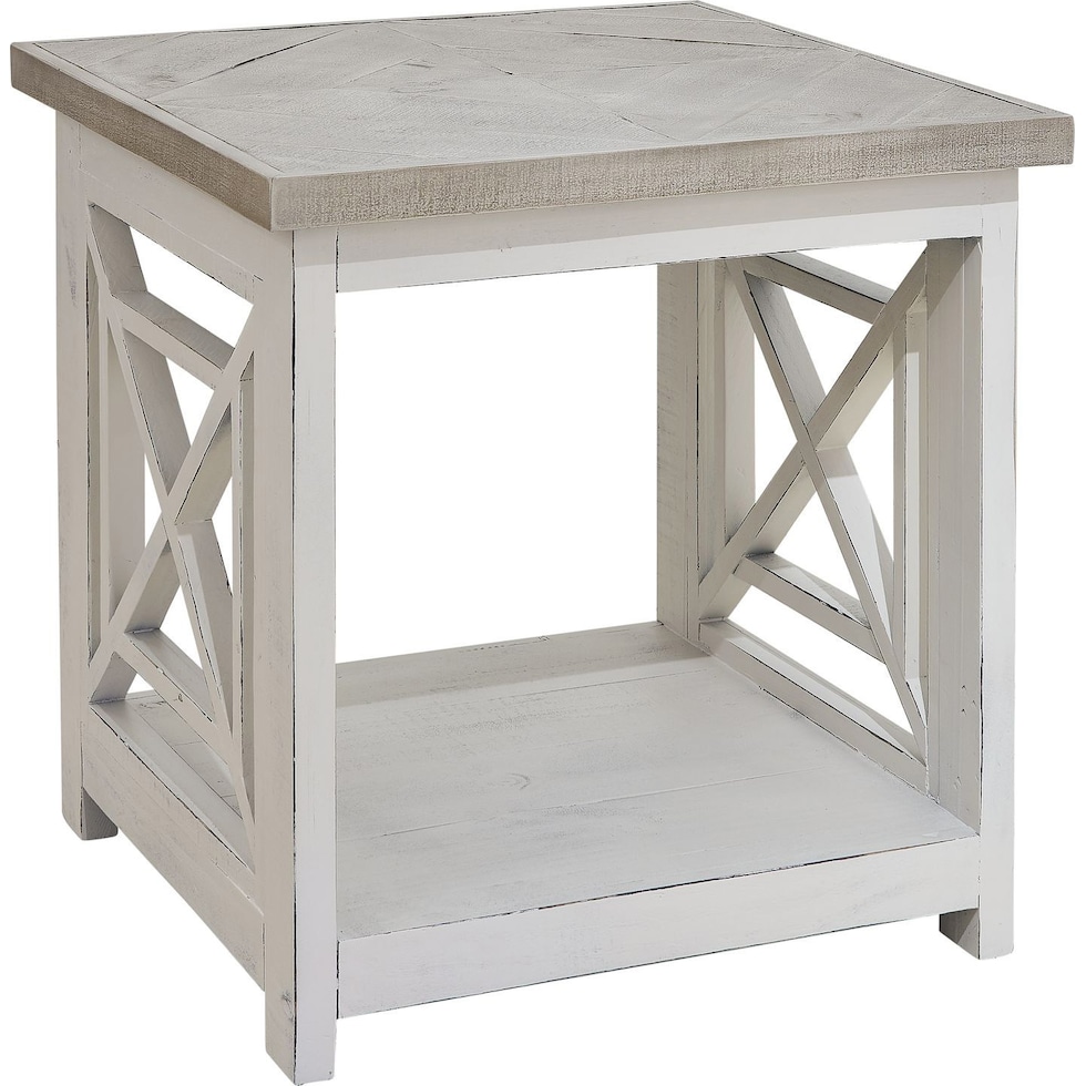 maddie white end table   