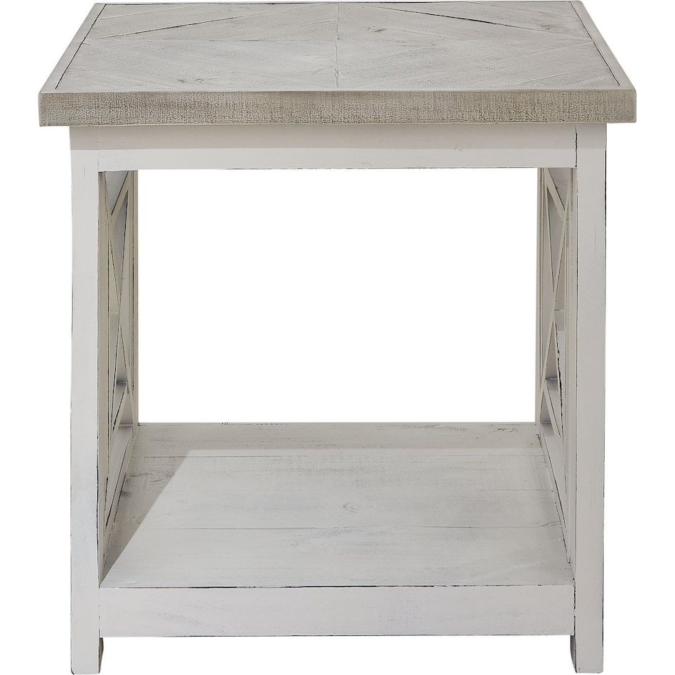 maddie white end table   