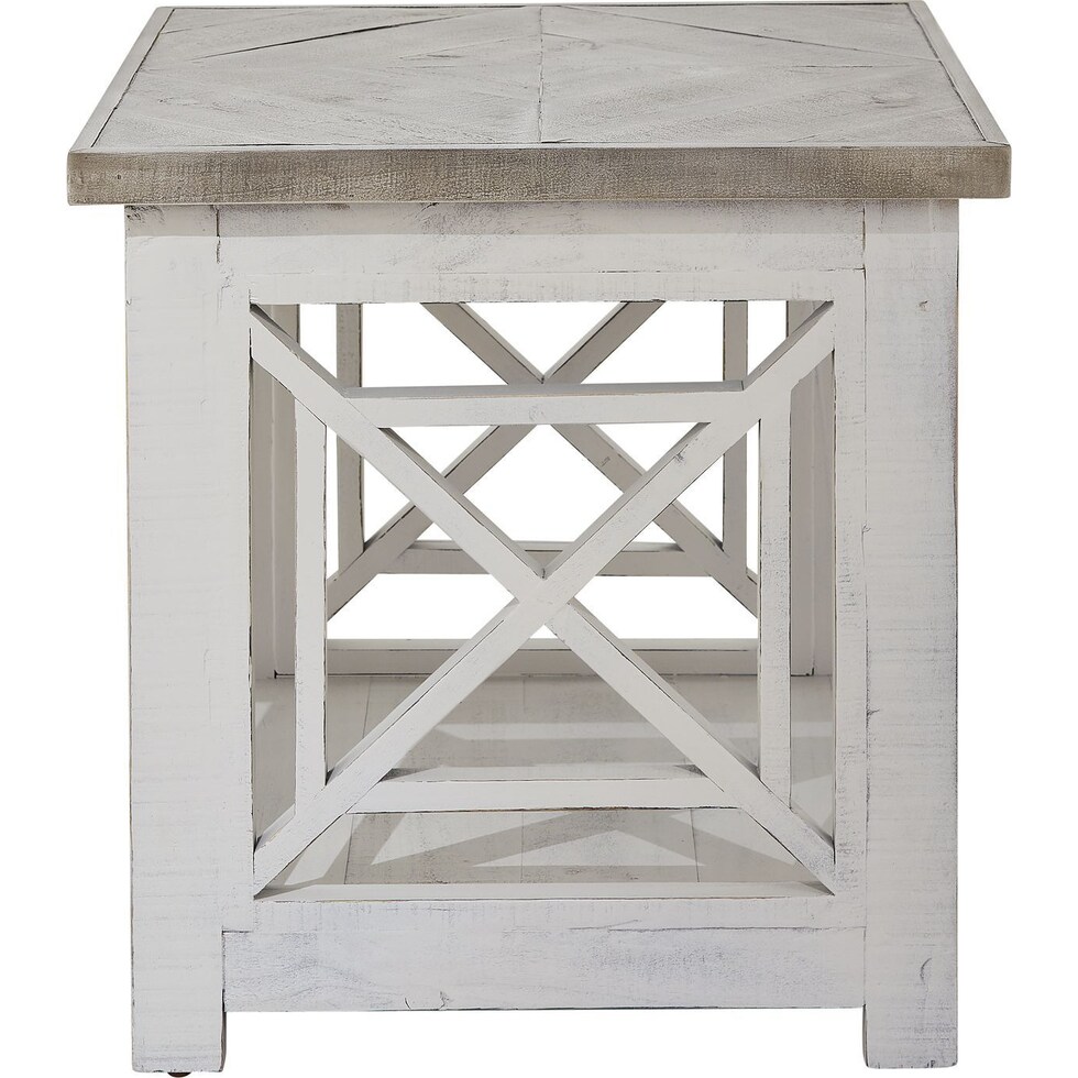 maddie white end table   