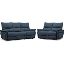 maddox blue  pc manual reclining living room   