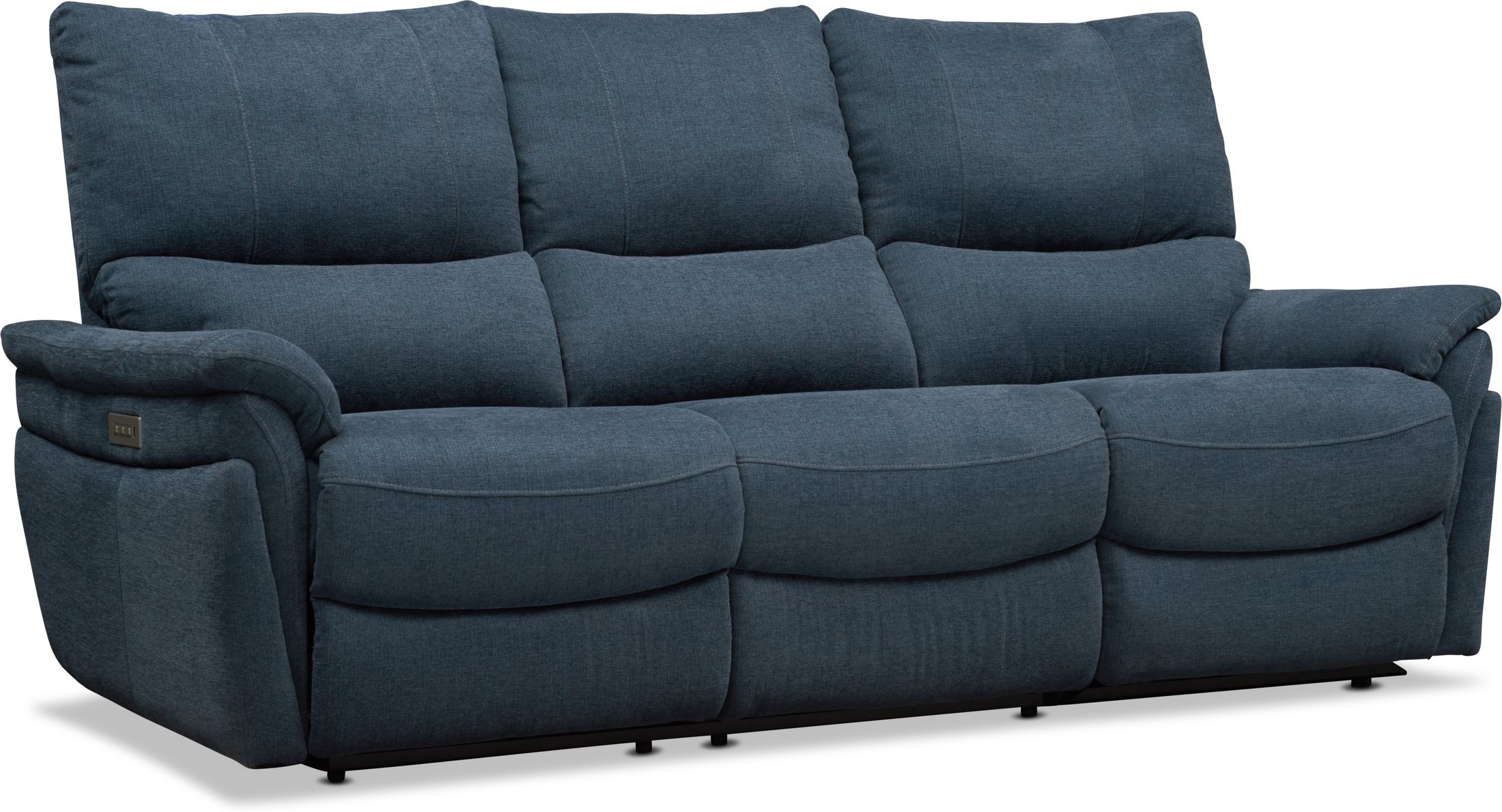 Maddox 2-Piece Triple-Power Reclining Sofa - Blue | Value City Furniture