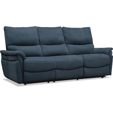 Maddox 2-Piece Triple-Power Reclining Sofa - Blue