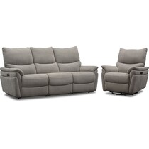 maddox gray  pc power reclining living room   