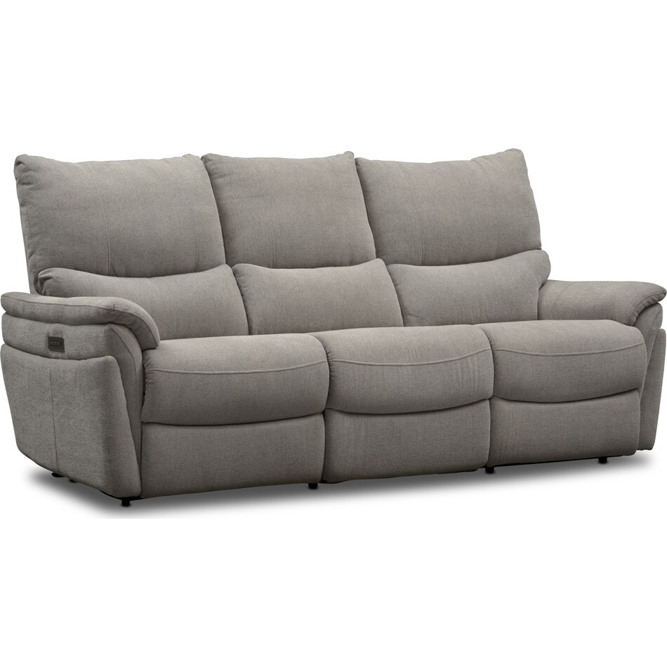maddox gray  pc power reclining sofa   