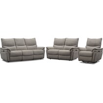 maddox gray  pc power reclining living room   