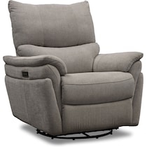 maddox gray power reclining swivel chair   