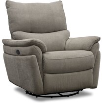 maddox gray reclining swivel chair   