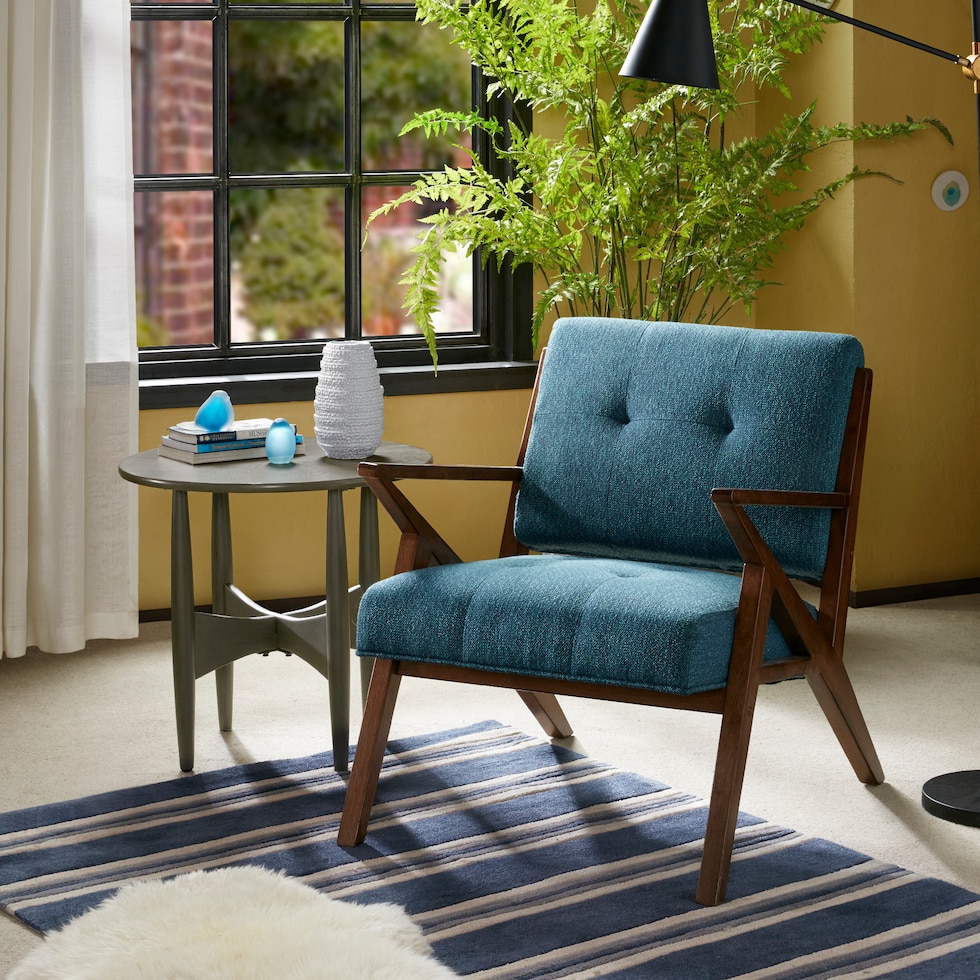 madeline blue accent chair   