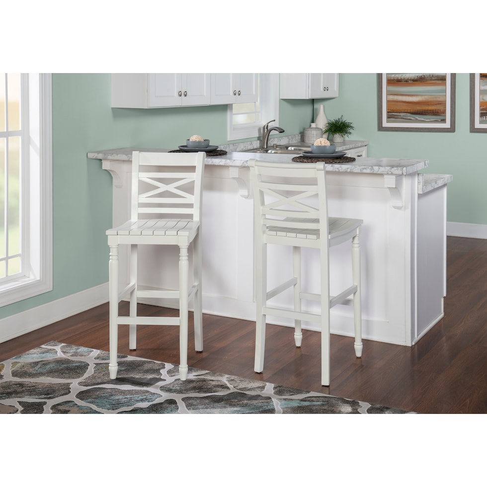 madox white bar stool   