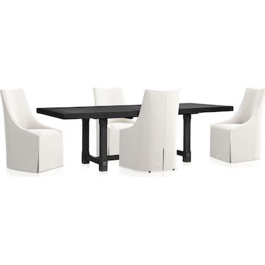 Madrid Extendable Rectangular Dining Table and 4 Nicolette Chairs