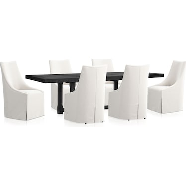 Madrid Extendable Rectangular Dining Table and 6 Nicolette Chairs