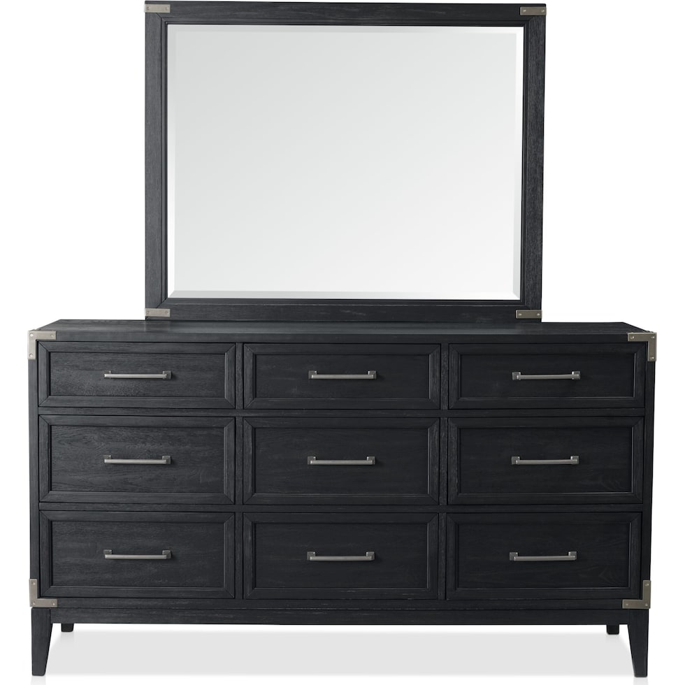 madrid black dresser and mirror   