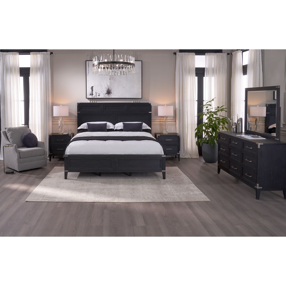 madrid black dresser and mirror   