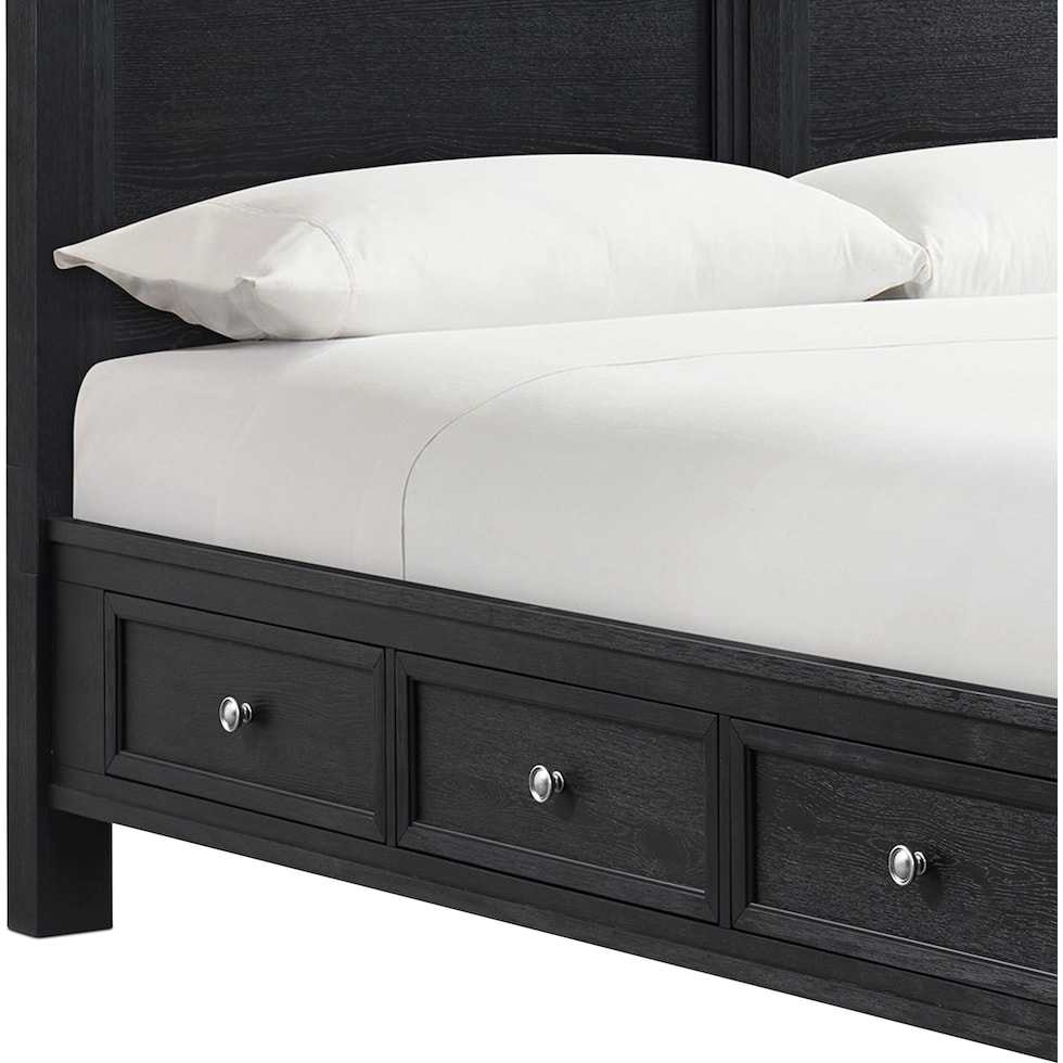 madrid black queen bed   