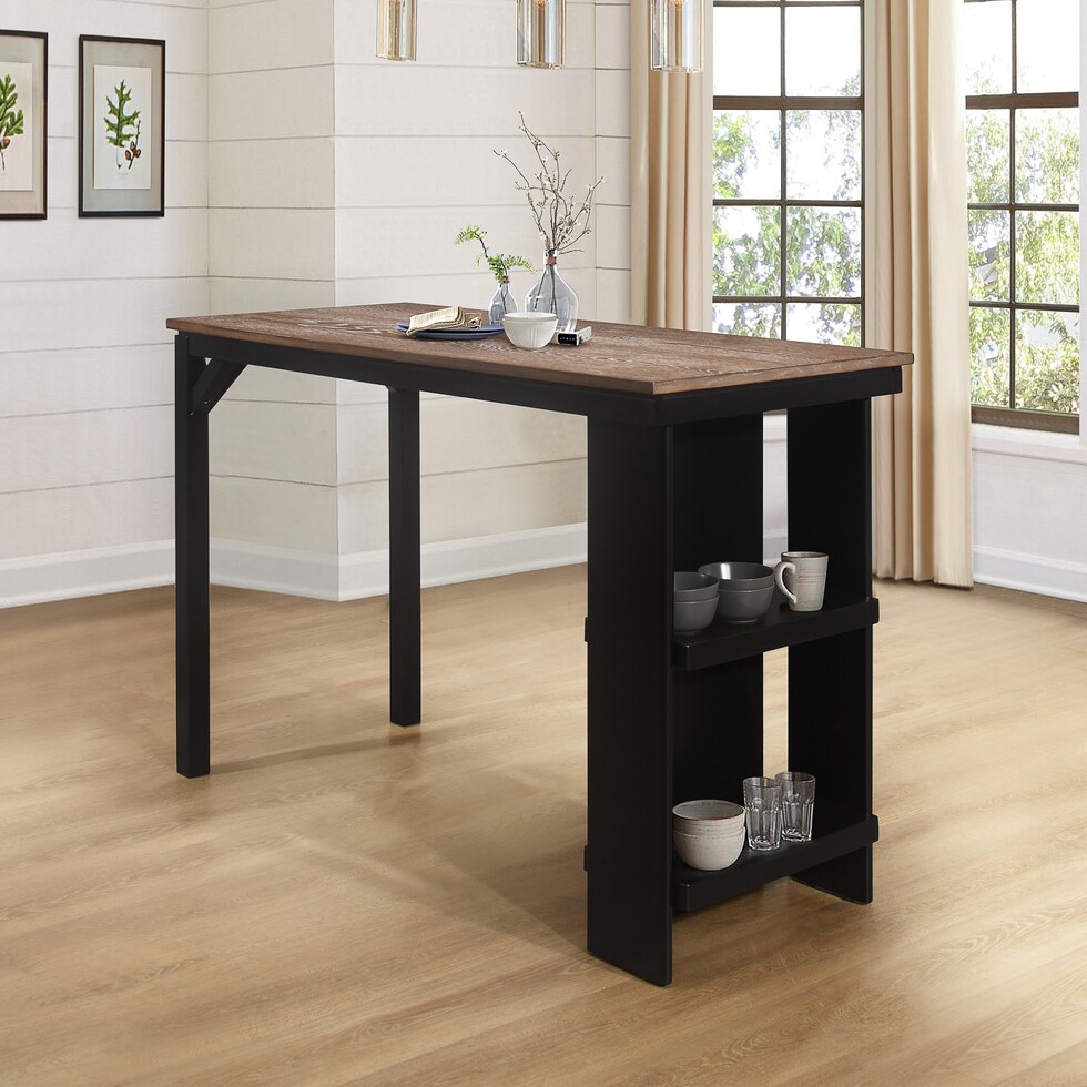 maeve black and oak counter height dining table   