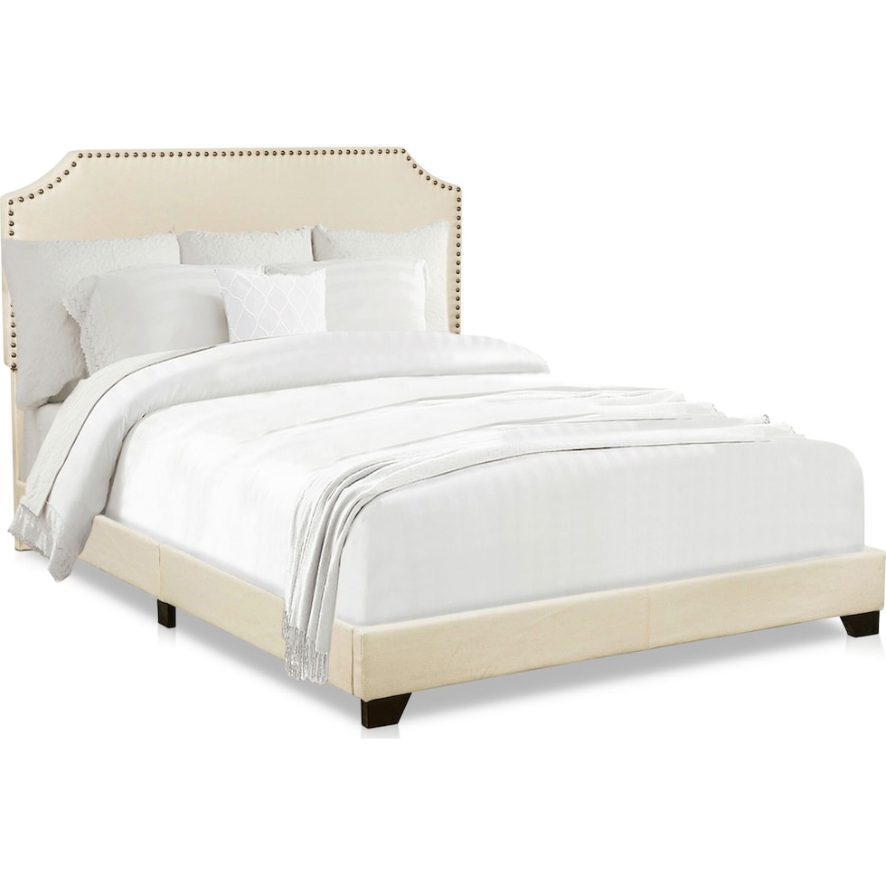 maeve white queen upholstered bed   