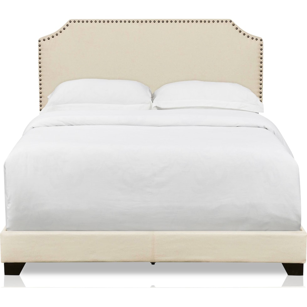 maeve white queen upholstered bed   