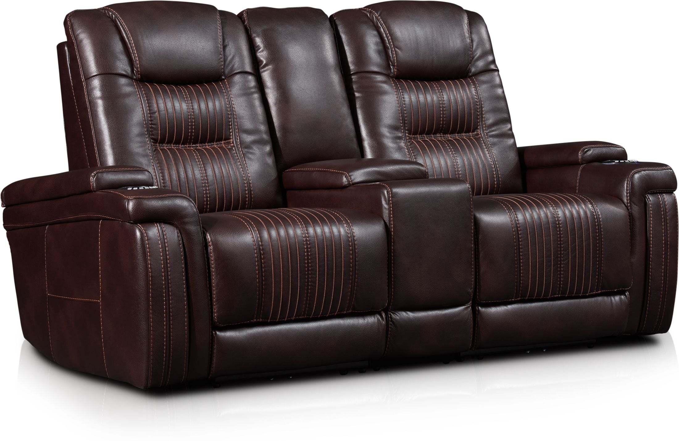 used nevio 3 pc leather power reclining sofa