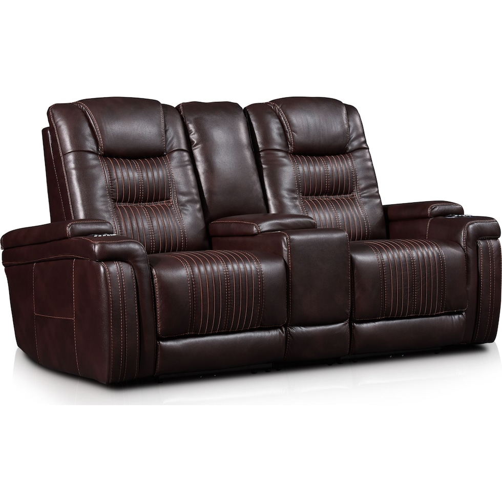 magnus dark brown  pc power reclining sofa   