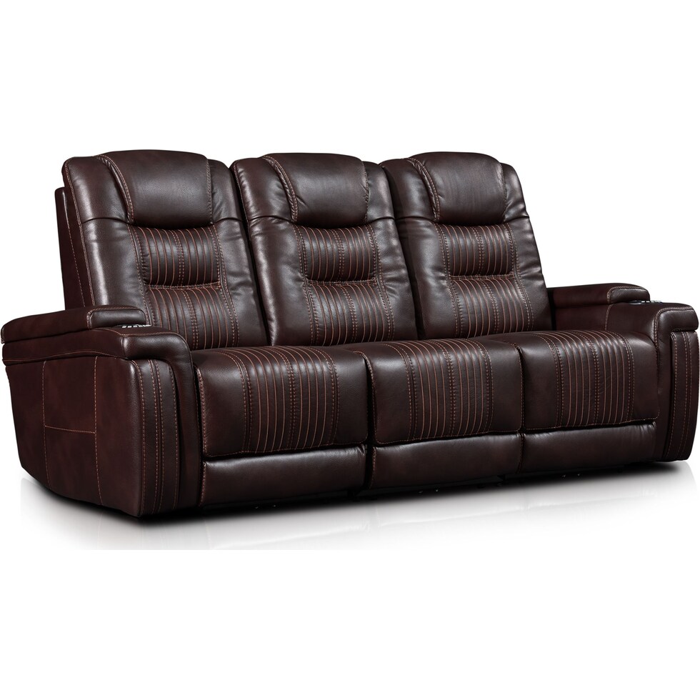magnus dark brown  pc power reclining sofa   