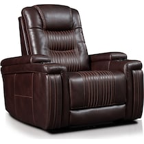 magnus dark brown power recliner   