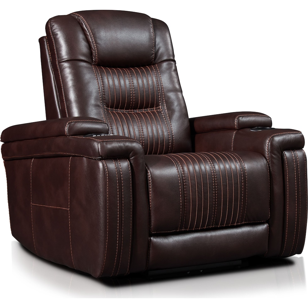 magnus dark brown power recliner   