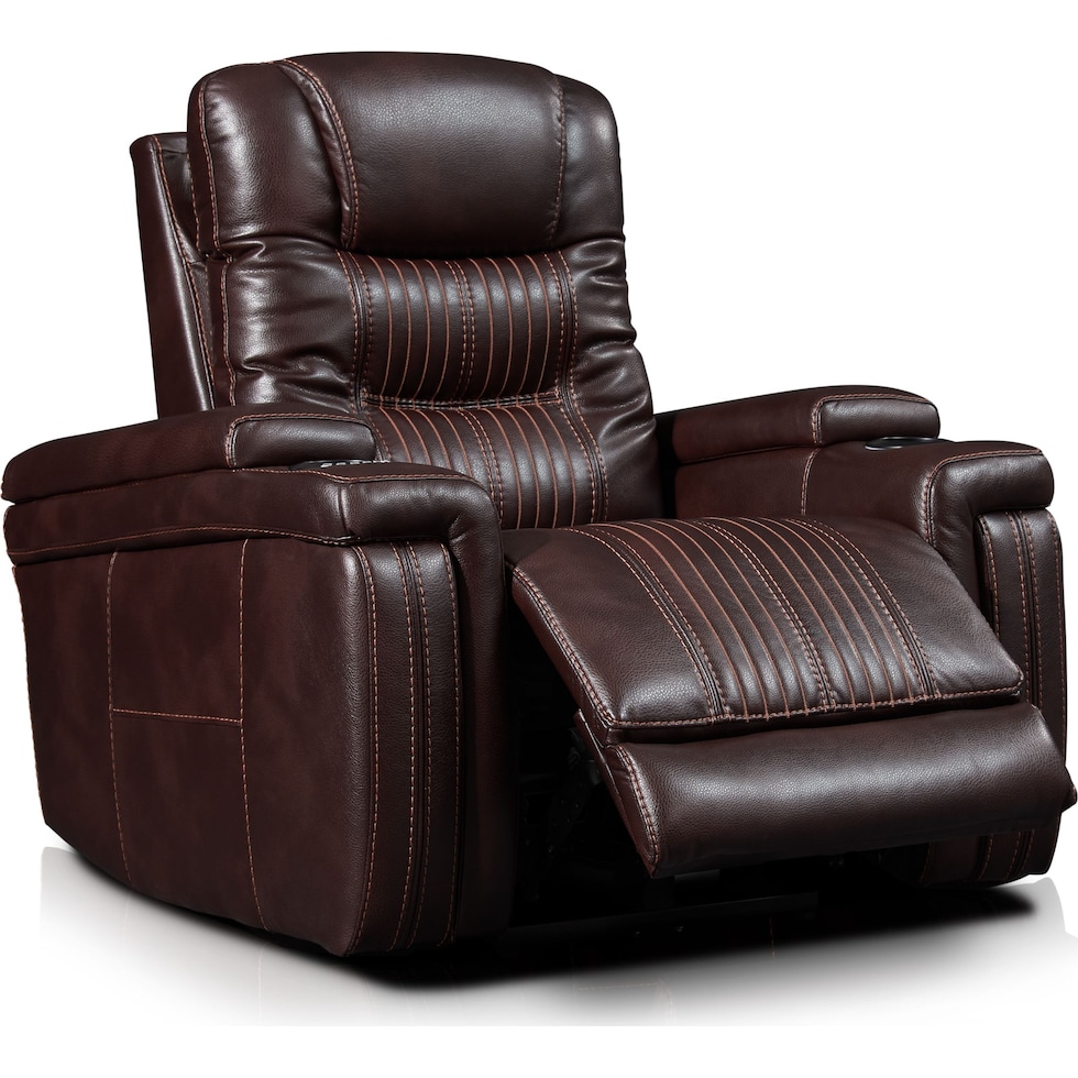 magnus dark brown power recliner   