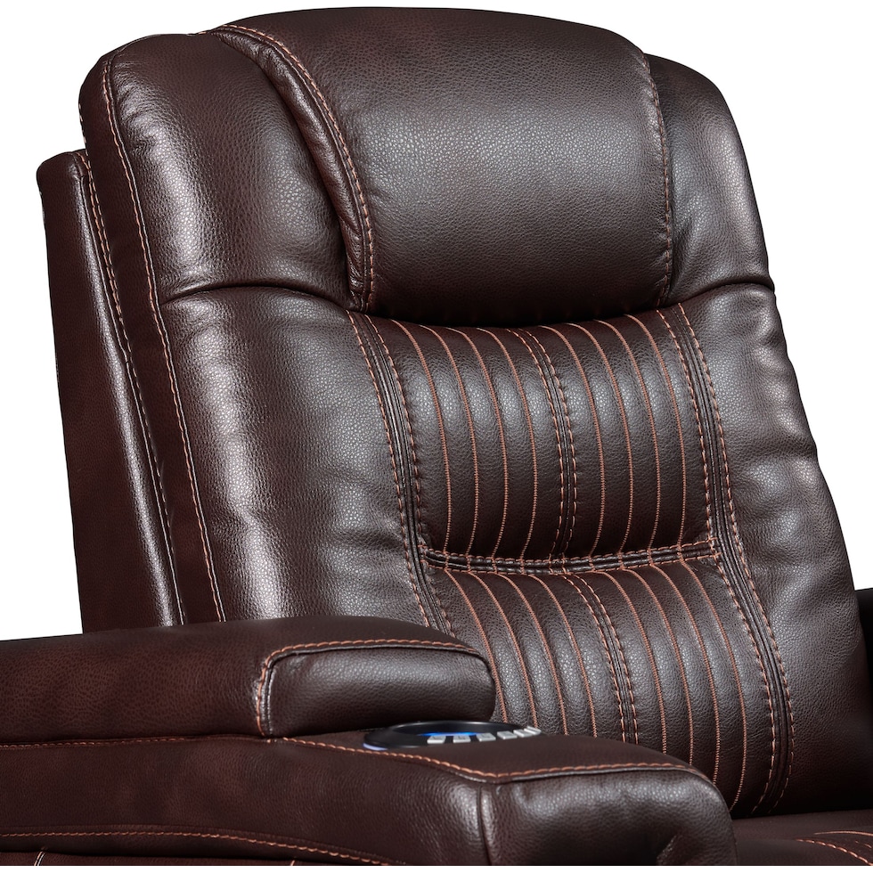 magnus dark brown power recliner   