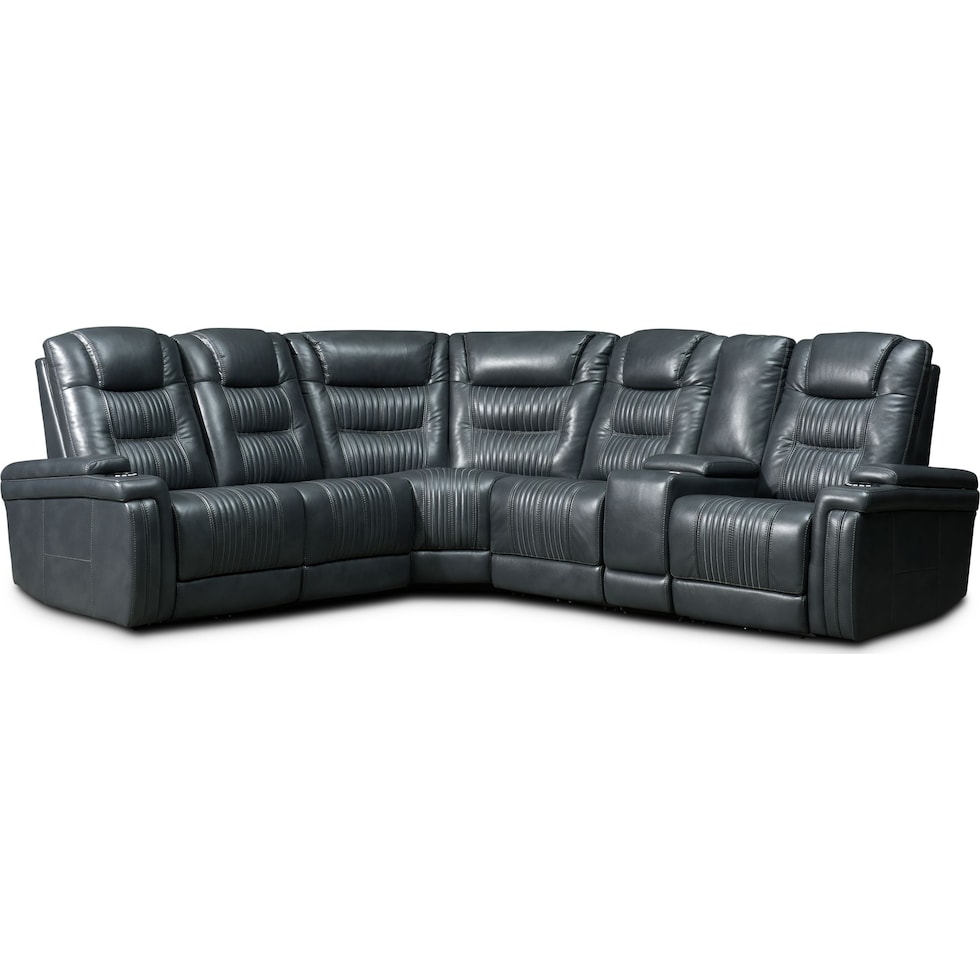 magnus gray  pc power reclining sectional   